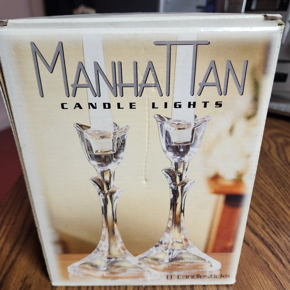 Brand New Tulip Manhattan 8" Candlesticks